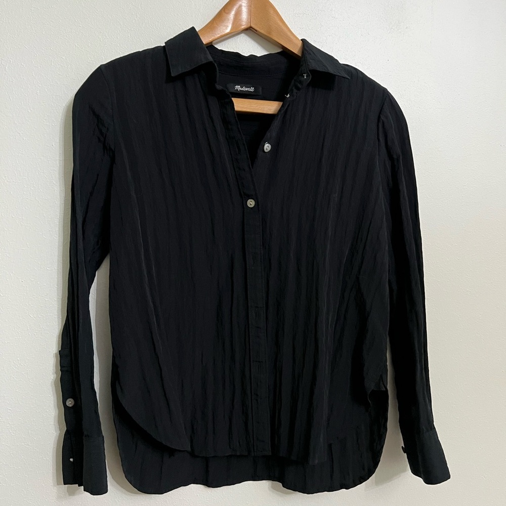 Madewell Jet Black Relaxed button up Blouse
